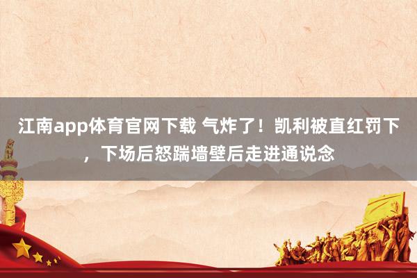 江南app体育官网下载 气炸了！凯利被直红罚下，下场后怒踹墙壁后走进通说念