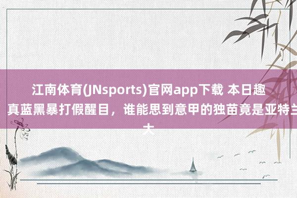 江南体育(JNsports)官网app下载 本日趣图：真蓝黑暴打假醒目，谁能思到意甲的独苗竟是亚特兰大