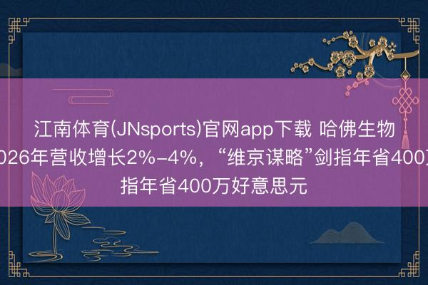 江南体育(JNsports)官网app下载 哈佛生物科学重申2026年营收增长2%-4%，“维京谋略”剑指年省400万好意思元