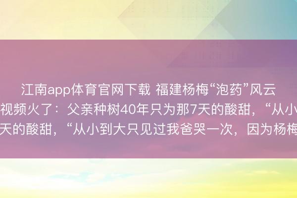 江南app体育官网下载 福建杨梅“泡药”风云下，浙江仙居小姐一段视频火了：父亲种树40年只为那7天的酸甜，“从小到大只见过我爸哭一次，因为杨梅树倒了”