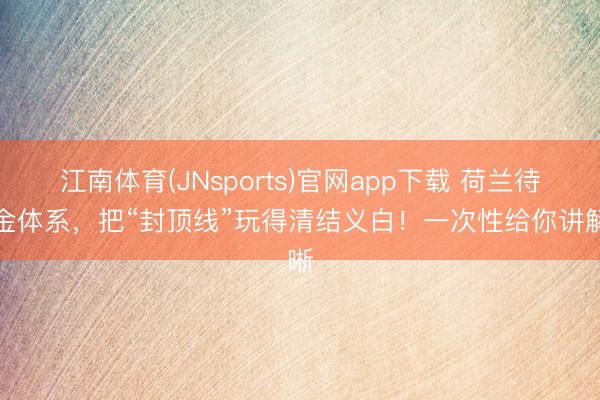 江南体育(JNsports)官网app下载 荷兰待业金体系，把“封顶线”玩得清结义白！一次性给你讲解晰